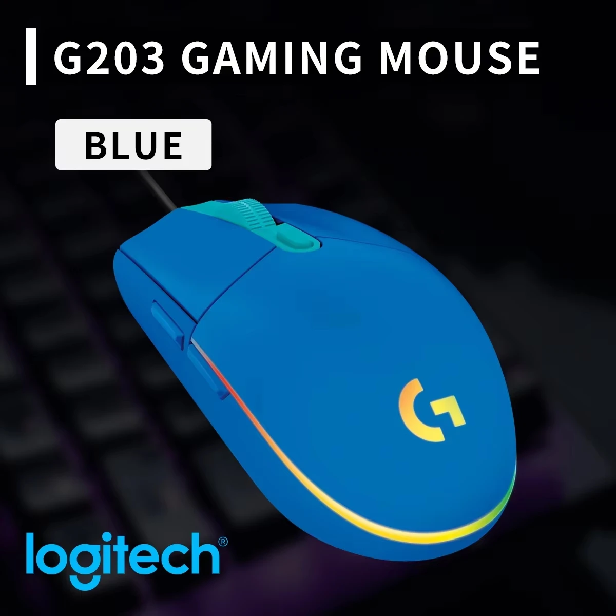 Logitech Mouse G203 - 로지텍 G203 유선 게이밍 마우스, RGB