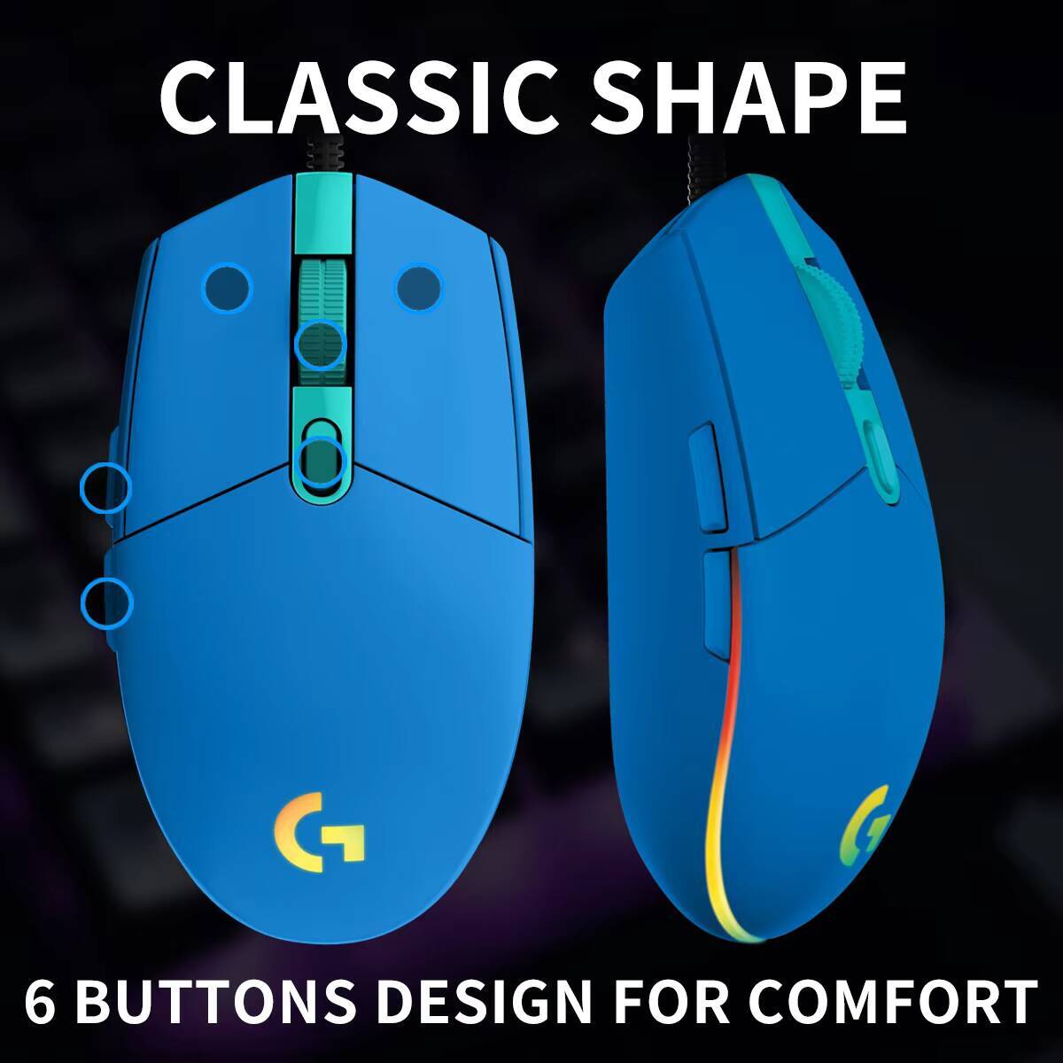 로지텍 G203 LIGHTSYNC 게이밍 마우스 800 - Logitech Mouse G203 리뷰 및 가격