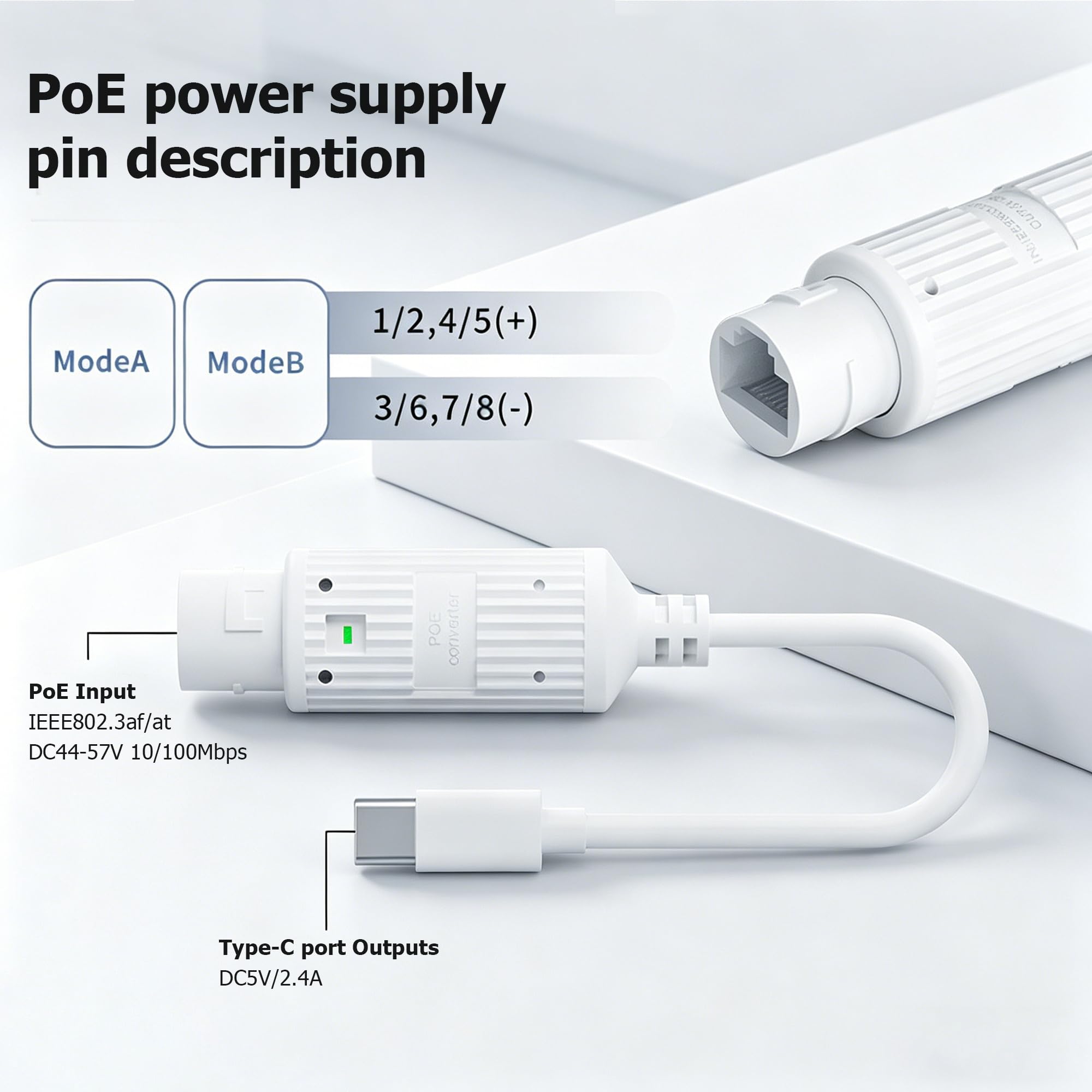 POE-USB-C 전원 변환기 RJ45 암-타입-C 수 - Power Over Ethernet 리뷰 및 가격